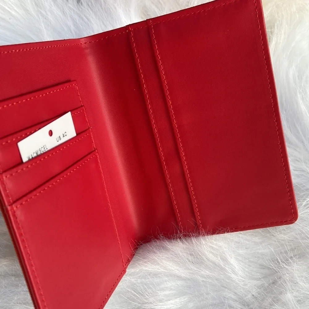 New GUESS Red Logo Passport Case